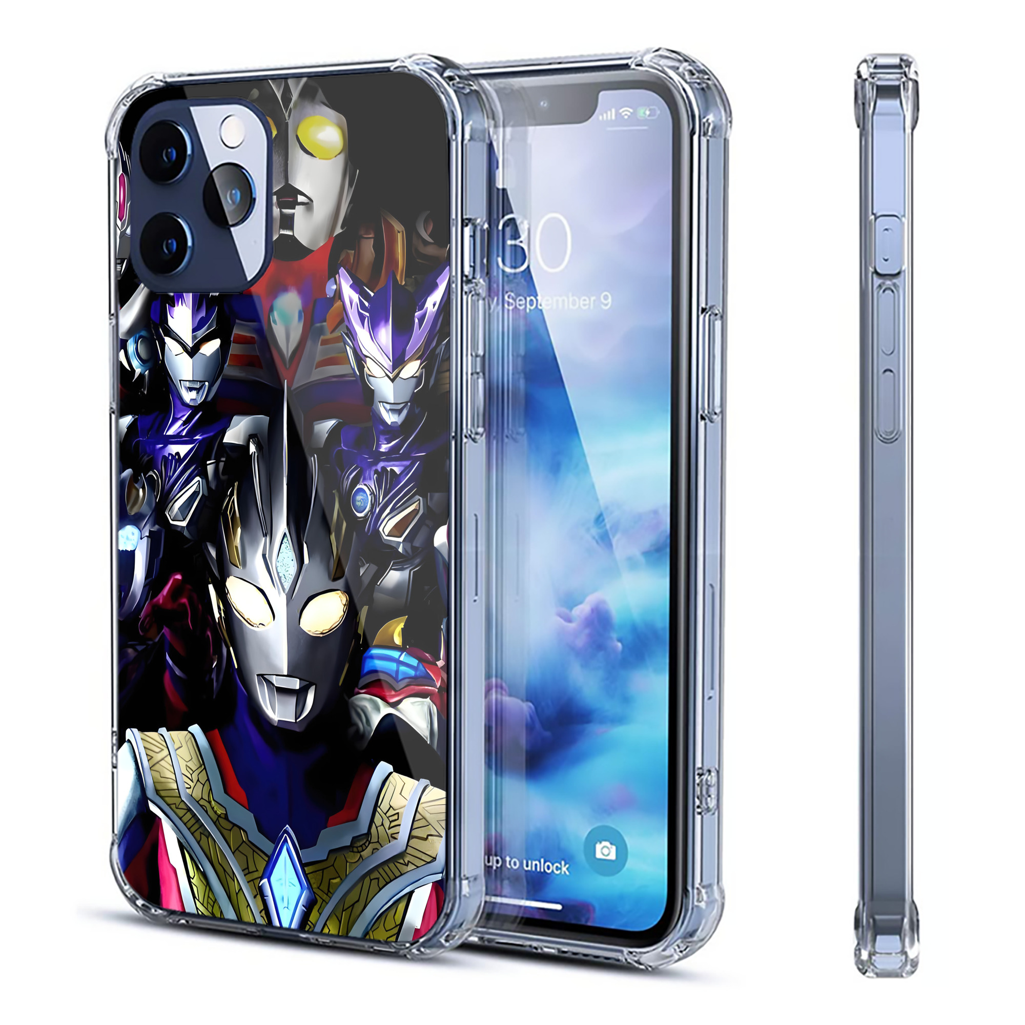 （画像用） ウルトラマン Ultraman 【iPhone 12シリーズ対応】透明スマホケース（クリアソフトケース）